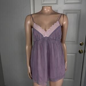 Vintage Y2k I heart Ronson Tank Top Shirt M Babydoll Polyester Polka Dot T18